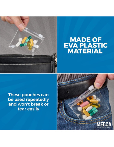 Bolsas de Pouch para Pastillas MEDca - 12 Pcs Reutilizables
