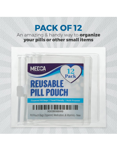 Bolsas de Pouch para Pastillas MEDca - 12 Pcs Reutilizables