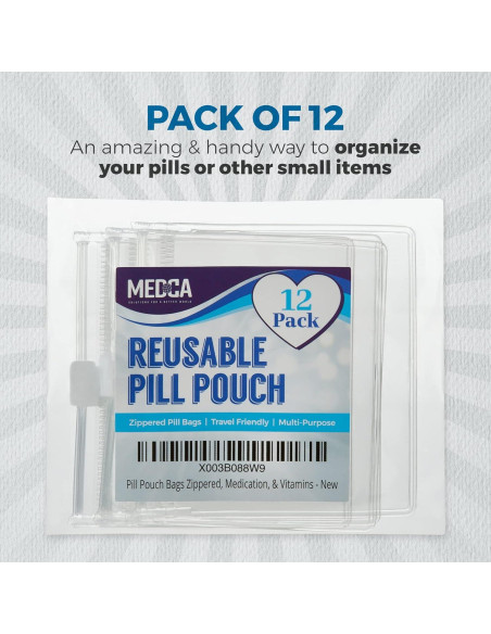 Bolsas de Pouch para Pastillas MEDca - 12 Pcs Reutilizables