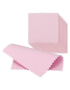50 Paños de Limpieza de Joyería EYAKEG Rosa 8x8cm