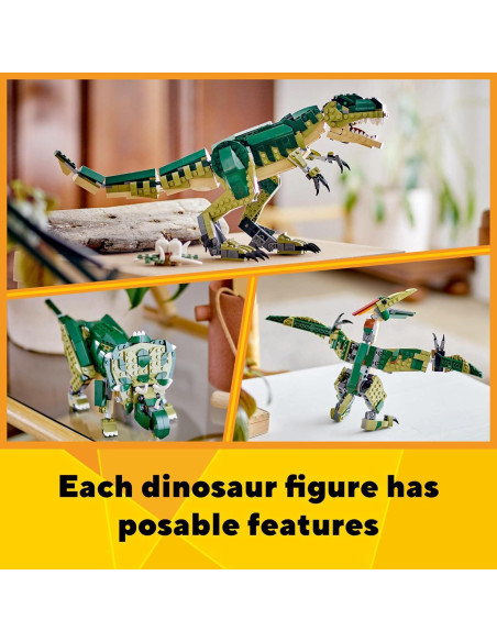 LEGO Creator 3 en 1 T-Rex, Triceratops y Pterodáctilo - 626 Piezas