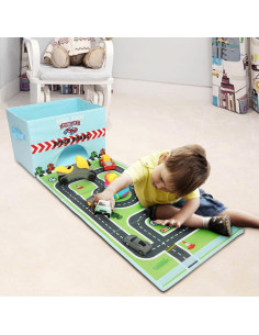 Caja de Garaje para Coches de Juguete Livememory - Almacenamiento 2 en 1 2