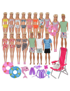 42 Piezas Ropa de Muñeca 30 cm Trajes de Baño y Accesorios