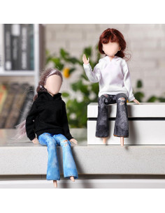 Bencailor 8 Piezas Ropa de Muñeca Algodón y Mezclilla 2