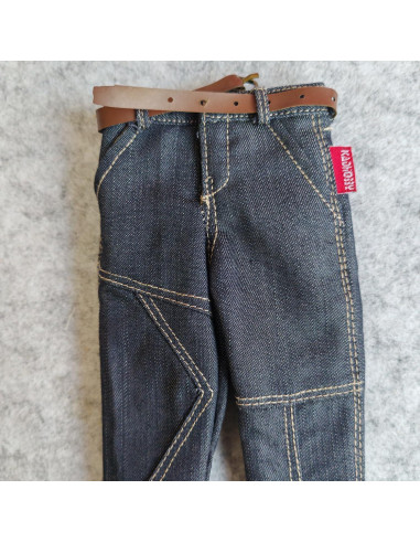 2 Pantalones Jeans Clásicos Azul para Muñeco 1/6 SSbeauty