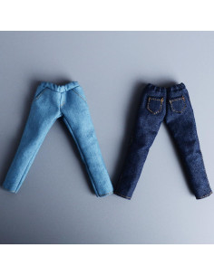 Pantalones de Jeans Denim Meetoget 1/12 para Muñeco Azul 2