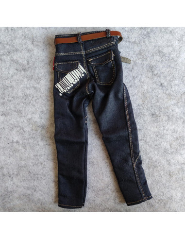 2 Pantalones Jeans Clásicos Azul para Muñeco 1/6 SSbeauty
