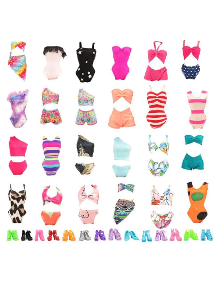 BARWA 5 Trajes de Baño Biquini para Muñeca 30,1 g