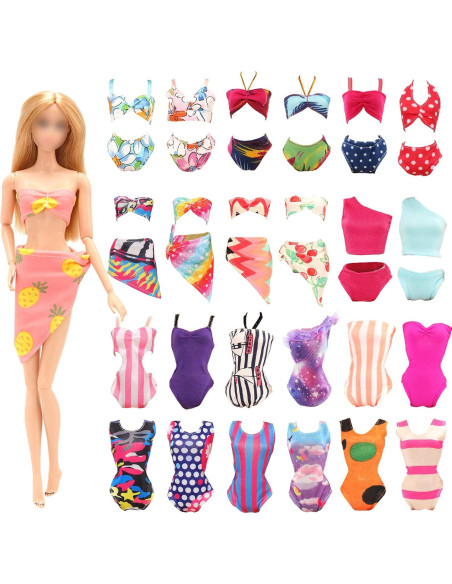 BARWA 5 Trajes de Baño Biquini para Muñeca 30,1 g