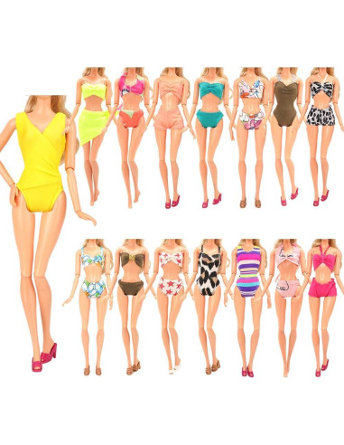 BARWA 5 Trajes de Baño Biquini para Muñeca 30,1 g