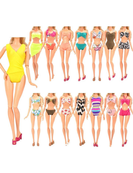 BARWA 5 Trajes de Baño Biquini para Muñeca 30,1 g