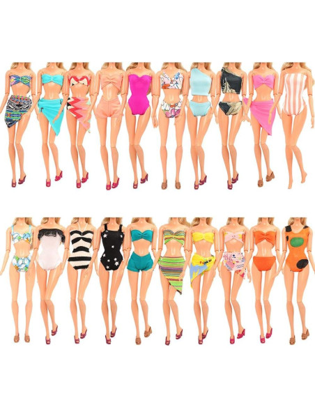 BARWA 5 Trajes de Baño Biquini para Muñeca 30,1 g