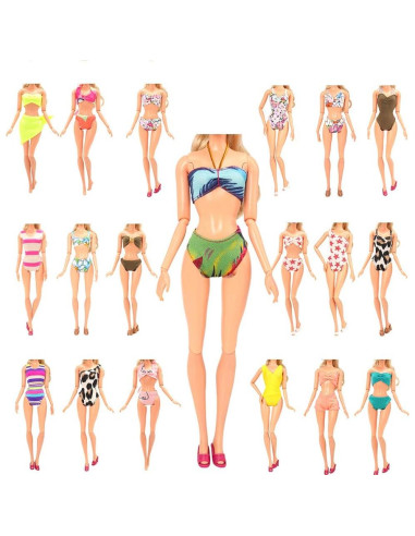 BARWA 5 Trajes de Baño Biquini para Muñeca 30,1 g