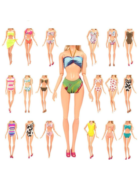BARWA 5 Trajes de Baño Biquini para Muñeca 30,1 g