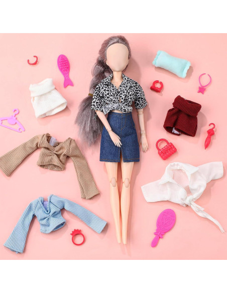 Conjunto Ropa de Muñeca Bencailor 6 Piezas 30 cm Estilo Retro