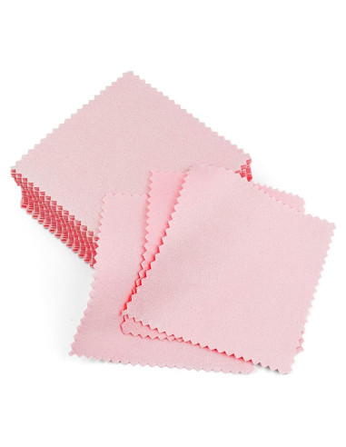 Paños de Limpieza de Joyería Yuntop 50 Piezas 8x8 cm Rosa