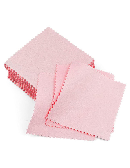 Paños de Limpieza de Joyería Yuntop 50 Piezas 8x8 cm Rosa