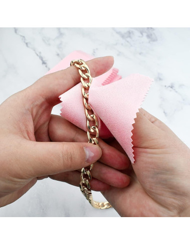 Paños de Limpieza de Joyería Yuntop 50 Piezas 8x8 cm Rosa