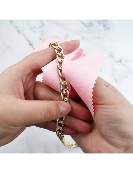 Paños de Limpieza de Joyería Yuntop 50 Piezas 8x8 cm Rosa