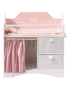 Cuna de Muñeca ROBOTIME Rosa Moderna con Almacenamiento