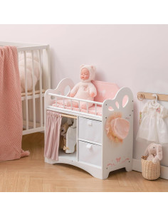 Cuna de Muñeca ROBOTIME Rosa Moderna con Almacenamiento 2