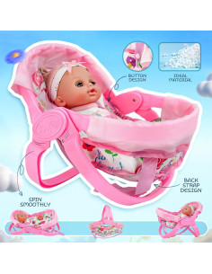 Muñeca Bebé 35 cm SHANTOUSHI con Accesorios y Cuna 2