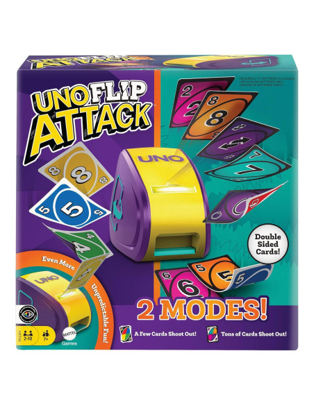 Juego de Cartas Mattel UNO Flip Attack para 2-10 Jugadores