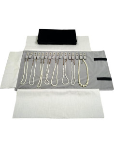 Estuche Organizador de Joyería SCIKHEFT Terciopelo Negro Gris 2