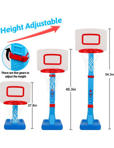 Aro de Baloncesto Qirptey Mini Ajustable para Niños 2-8 Años 2