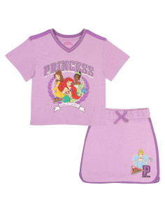 Conjunto 2 Piezas Disney Niñas - Camiseta y Falda Cortas