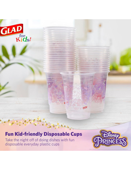 Copas de Plástico Disney Princesa Glad 16oz 36 Pzas
