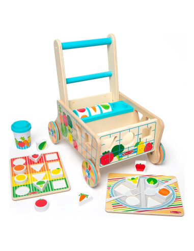 Carrito de Compras de Madera Melissa & Doug - Juguete Educativo 39.4x27.3x38 cm