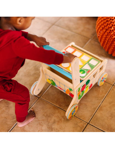 Carrito de Compras de Madera Melissa & Doug - Juguete Educativo 39.4x27.3x38 cm