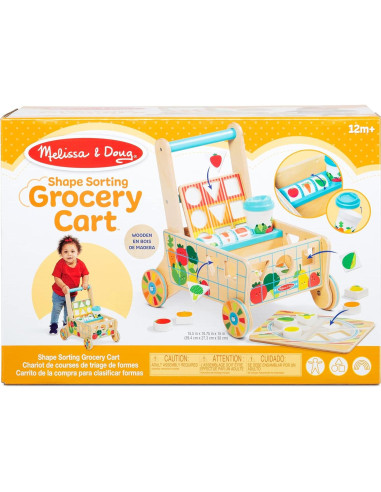 Carrito de Compras de Madera Melissa & Doug - Juguete Educativo 39.4x27.3x38 cm