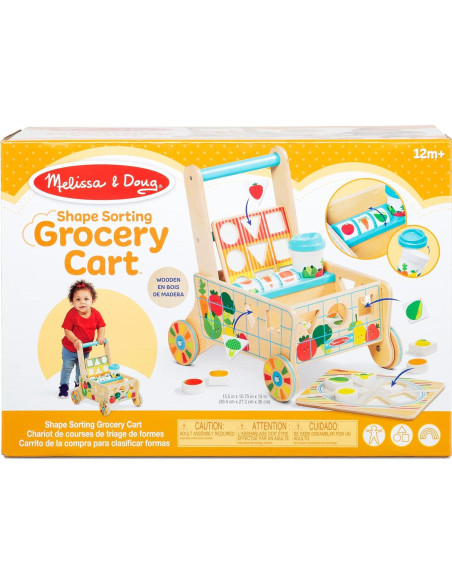 Carrito de Compras de Madera Melissa & Doug - Juguete Educativo 39.4x27.3x38 cm