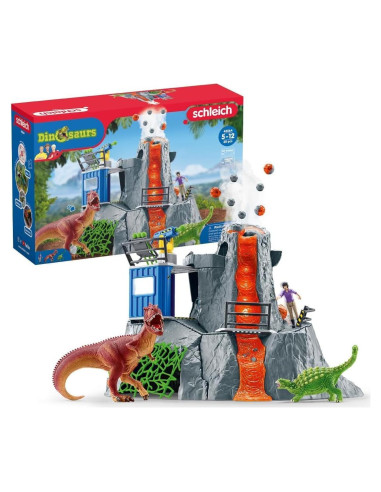 Campamento Base Volcánico Schleich con Dinosaurios y LED