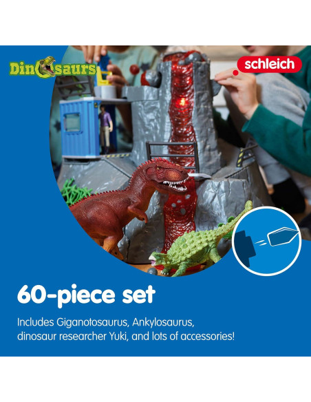 Campamento Base Volcánico Schleich con Dinosaurios y LED