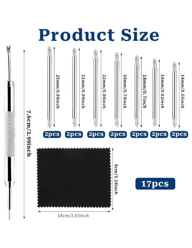 Kit de Reemplazo de Pasadores para Correas de Reloj MOZEAT 16 PCS