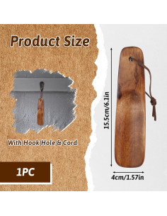 Cuchara de Zapato de Madera Piriuuo 15.24 cm Antideslizante 2
