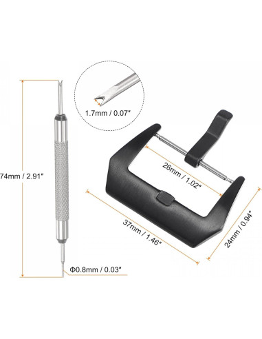 Conjunto de Hebillas de Correa de Reloj uxcell 26mm Acero Inoxidable