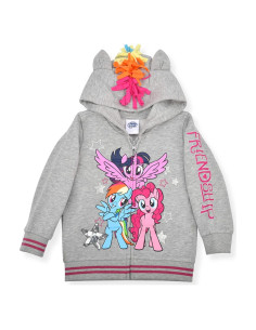 Sudadera Mi Pequeño Pony Gris con Cremallera Niñas 2T a 6X