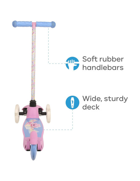 Scooter Voyager Peppa Pig 3 Ruedas Iluminadas 65 cm