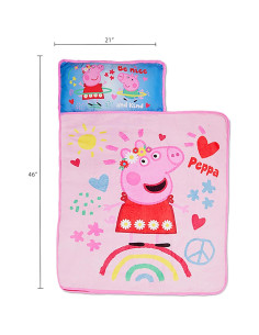 Colchoneta para Niños Peppa Pig 116.8x53.3 cm con Almohada y Manta 2