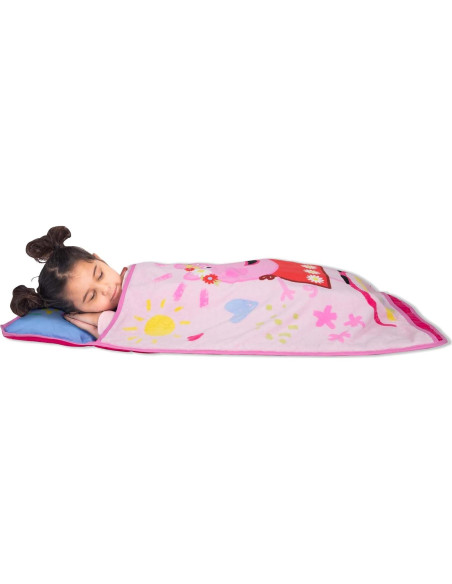 Colchoneta para Niños Peppa Pig 116.8x53.3 cm con Almohada y Manta