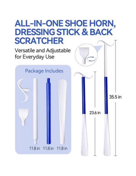 Cuña de Zapatos Larga MarginZen 90 cm con Rasca Espaldas