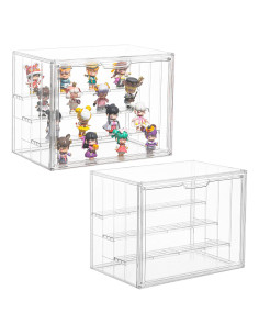 Caja de Exhibición Acrílica LXLXXL 4 Capas Ajustable 2 Pzas