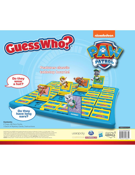 Adivina Quién? Juego de Mesa PAW Patrol - 2 Jugadores 6+