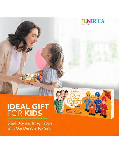 FUNERICA Conjunto de 8 Figuras Flexibles para Niños - Bomberos y Policías