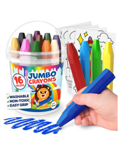 Crayones Jumbo Momo & Nashi 16 Colores No Tóxicos