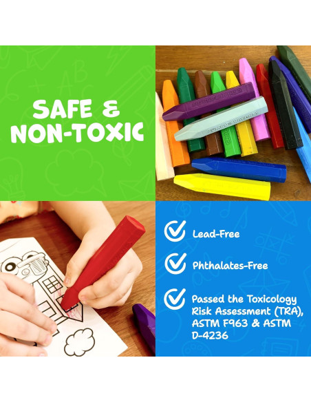 Crayones Jumbo Momo & Nashi 16 Colores No Tóxicos